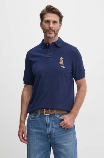 Bavlnené polo tričko Polo Ralph Lauren tmavomodrá farba, s nášivkou, 710953336