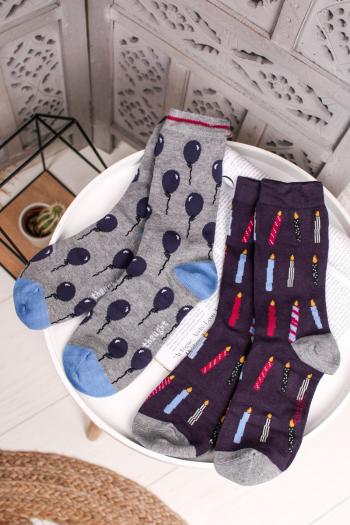 Viacfarebné ponožky Bamboo Party Socks in a Bag - dvojbalenie