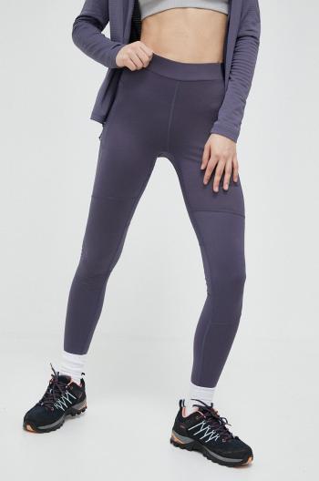 Športové legíny Jack Wolfskin Berntal Tights dámske, fialová farba, jednofarebné