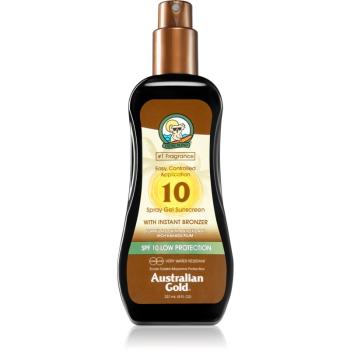 Australian Gold Spray Gel Sunscreen With Instant Bronzer ochranný sprej na opaľovanie s bronzerom SPF 10 237 ml