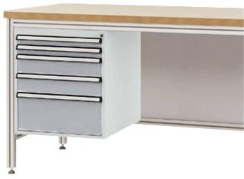 Manuflex ZB4875.9006  Spodná konštrukcia krytu pre pracovné stoly ALU, využiteľná výška 500 mm s 5 zásuvkami, pre hĺbku