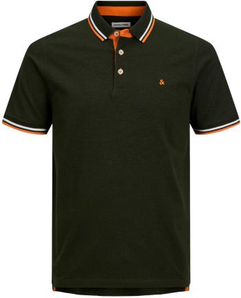 Jack&Jones Pánske polo tričko JJEPAULOS Slim Fit 12136668 Kombu Green S