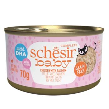 SCHESIR Wholefood konzerva pre mačiatka kura a losos 70 g