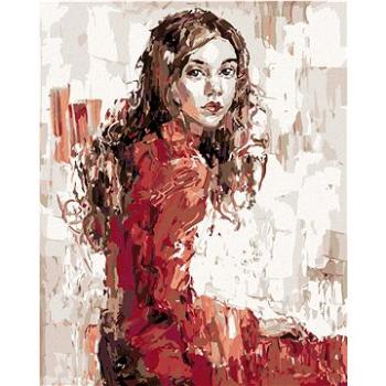 Maľovanie podľa čísel – Mladá žena v červených šatách (HRAbz33540nad)