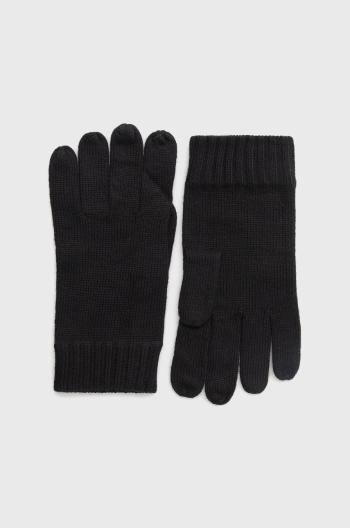 Vlnené rukavice Polo Ralph Lauren pánske, čierna farba