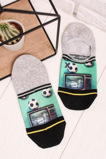 Pánske sivo-zelené členkové ponožky Soccer at TV