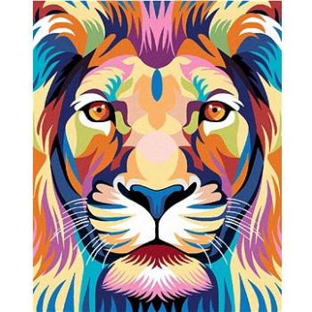 Maľovanie podľa čísiel – Farebný lev s upreným pohľadom (HRAbz33385nad)