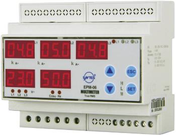 ENTES EPM-06CS-DIN  Programovateľný trojfázový striedavý multimeter na DIN lištu EPM-06CS-DIN Napätie, prúd, frekvencia,