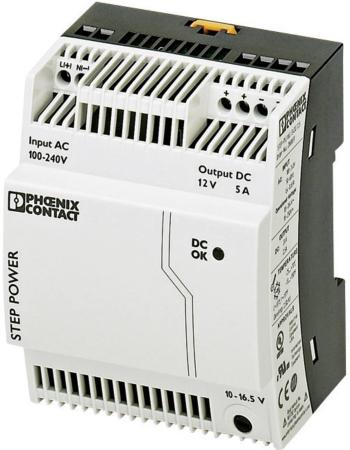 Phoenix Contact STEP-PS/1AC/12DC/5 sieťový zdroj na montážnu lištu (DIN lištu)  12 V/DC 5 A 60 W 1 x
