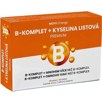 MOVit B-Komplet + Kyselina listová PREMIUM, 30 tabliet (8594202100450) + ZDARMA Šatka Movit Energy