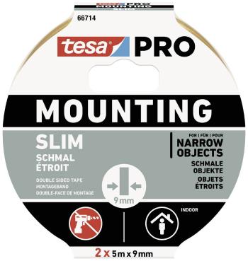 tesa Mounting PRO Schmal 66714-00000-00 montážna páska  biela (d x š) 10 m x 9 mm 2 ks
