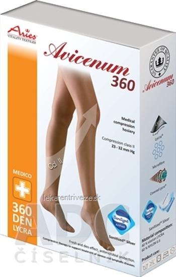 AVICENUM 360 Stehenné pančuchy, Micro veľkosť MN (2K), II.KT, Sanitized, zatvorená špica, krajka, telové, 1x1 pár