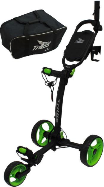 Axglo TriLite 3-Wheel Trolley SET Black/Green Manuálny golfový vozík