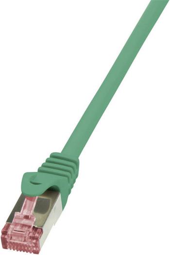 LogiLink CQ2025S RJ45 sieťové káble, prepojovacie káble CAT 6 S/FTP 0.50 m zelená samozhášavý, s ochranou 1 ks