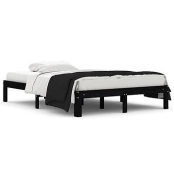Rám postele čierny masívne drevo 135 × 190 cm Double, 810344