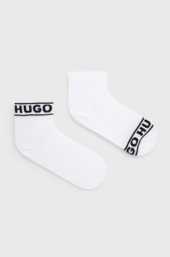 Ponožky HUGO dámske, biela farba