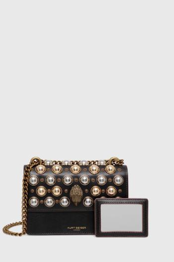 Kožená kabelka Kurt Geiger London SHOREDITCH SM XBODY STUDS čierna farba, 2744000109