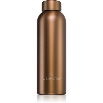 Waterdrop Thermo Steel Metal fľaša na vodu z nehrdzavejúcej ocele farba Bronze Brushed 600 ml