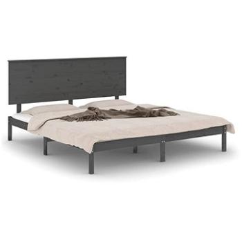 Rám postele sivý masívne drevo 150 × 200 cm King Size, 3104810