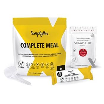 SimplyMix koktejl 450 g (15 porcií, príchuť Jahoda 60 g (20 porcií), odmerka + ZDARMA tyčinka Simply (8594196636508)