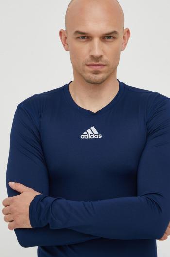 Tréningové tričko s dlhým rukávom adidas Performance tmavomodrá farba, jednofarebné