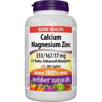 Webber Naturals Calcium + Magnesium + Zinok 200 tabliet