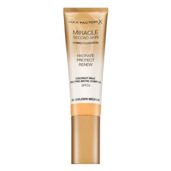 Max Factor Miracle Second Skin Hybrid Foundation SPF20 06 Golden Medium dlhotrvajúci make-up s hydratačným účinkom 30 ml