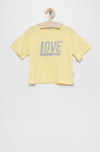 Detské bavlnené tričko Tom Tailor žltá farba,