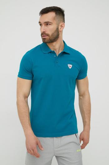 Bavlnené polo tričko Rossignol zelená farba, jednofarebné