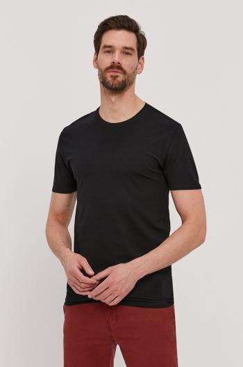 Tričko Selected Homme čierna farba, jednofarebné