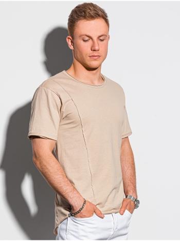 Pánske tričko bez potlače S1378 - béžová