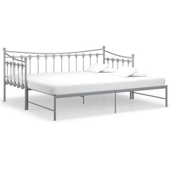Shumee Rám vysúvacej postele/pohovky sivý kovový 90 × 200 cm, 324760