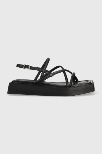 Kožené sandále Vagabond Evy dámske, čierna farba, na platforme