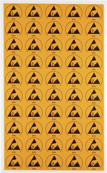 samolepiaci ESD označovací štítok Wolfgang Warmbier 2850.3025, (d x š) 30 mm x 25 mm, 50 ks, žltá, čierna