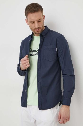 Bavlnená košeľa Pepe Jeans Prince pánska, tmavomodrá farba, regular, s golierom button-down, PM308270