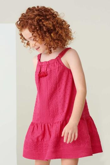 Dievčenské bavlnené šaty Mayoral bordová farba, midi, rovný strih