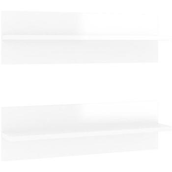 Shumee - Nástenné 2 ks biele vysoký lesk 60×11,5×18 cm drevotrieska, 807327