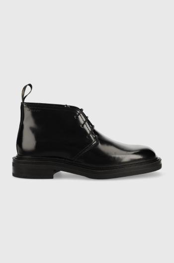 Kožené topánky Gant Fairwyn pánske, čierna farba