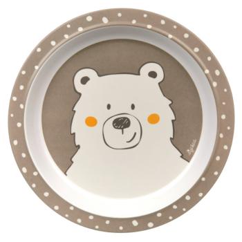 SIGIKID Melamín baby tanierik Honi Boni Bear medveď so silikónom 21,5 cm