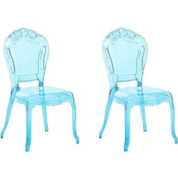 Modrá priehľadná plastová stolička VERMONT, 78046 (beliani_78046)