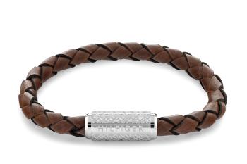 Tommy Hilfiger Štýlový hnedý kožený náramok Eplore the braid 2790482