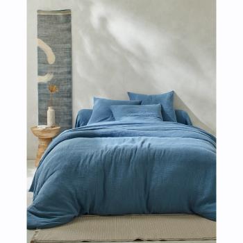 Blancheporte Jednofarebné posteľná bielizeň z bavlnenej gázoviny modrá obliečka na vank. 63x63cm