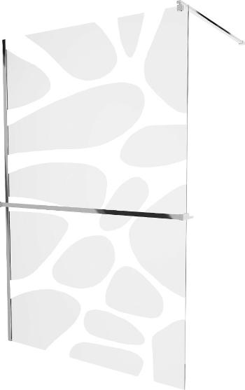 MEXEN/S - KIOTO Sprchová zástena WALK-IN s poličkou a držiakom uterákov 80 x 200 cm, biely dekor 8 mm, chróm 800-080-121-01-97