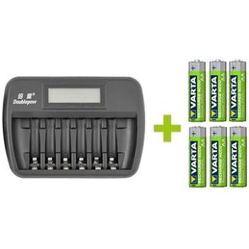 OXE Battery Charger AA + 6 ks nabíjacích batérií Varta 56706 R6 2100 mAh NIMH basic (572007)