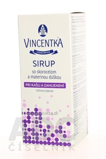 VINCENTKA SIRUP so skorocelom a materinou dúškou 1x200 ml