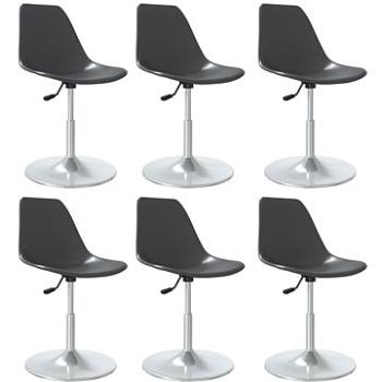 Otočné jedálenské stoličky 6 ks sivé PP, 3085287