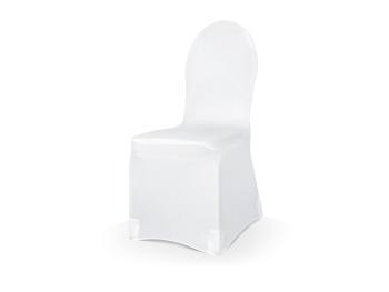 PartyDeco Elastický poťah na stoličku - biely