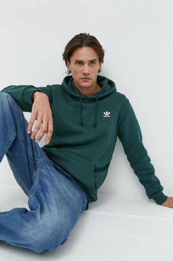 Mikina adidas Originals pánska, zelená farba, s kapucňou, s nášivkou