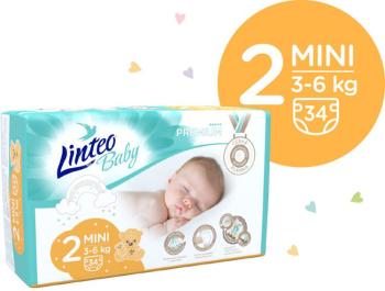 LINTEO BABY Plienky Baby Prémium 2 MINI (3-6 kg) 136 ks