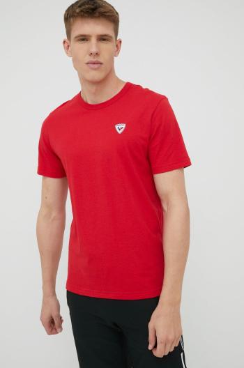 Bavlnené tričko Rossignol červená farba, s nášivkou